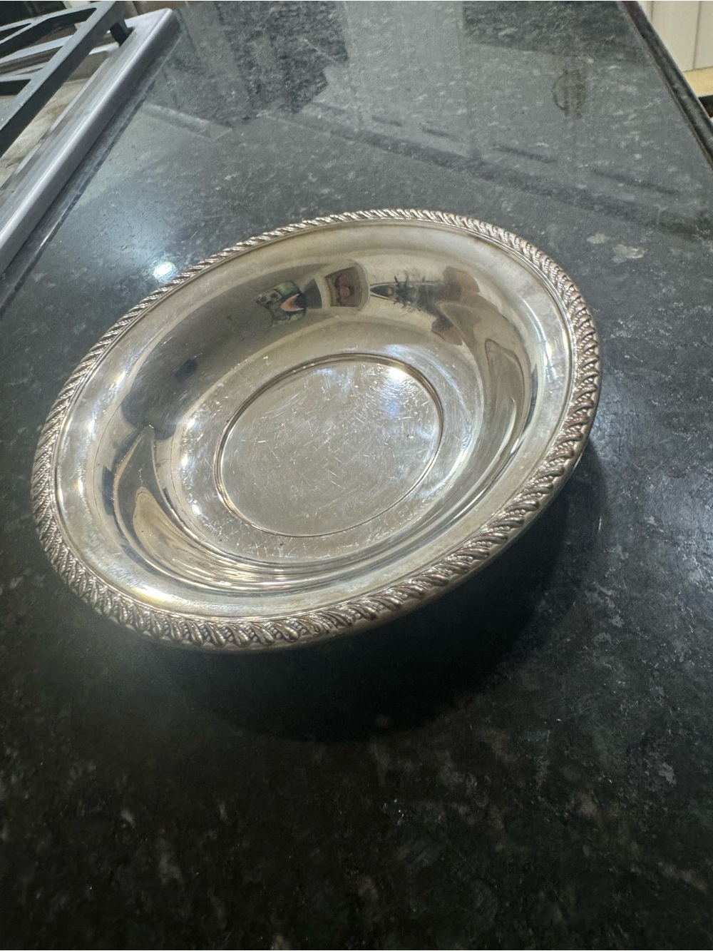 Classic Decorative Serving Bowl - Silver Finish